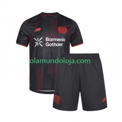 Camisola Bayer 04 Leverkusen Criança Equipamento Primeiro 2025-2026 Manga Curta